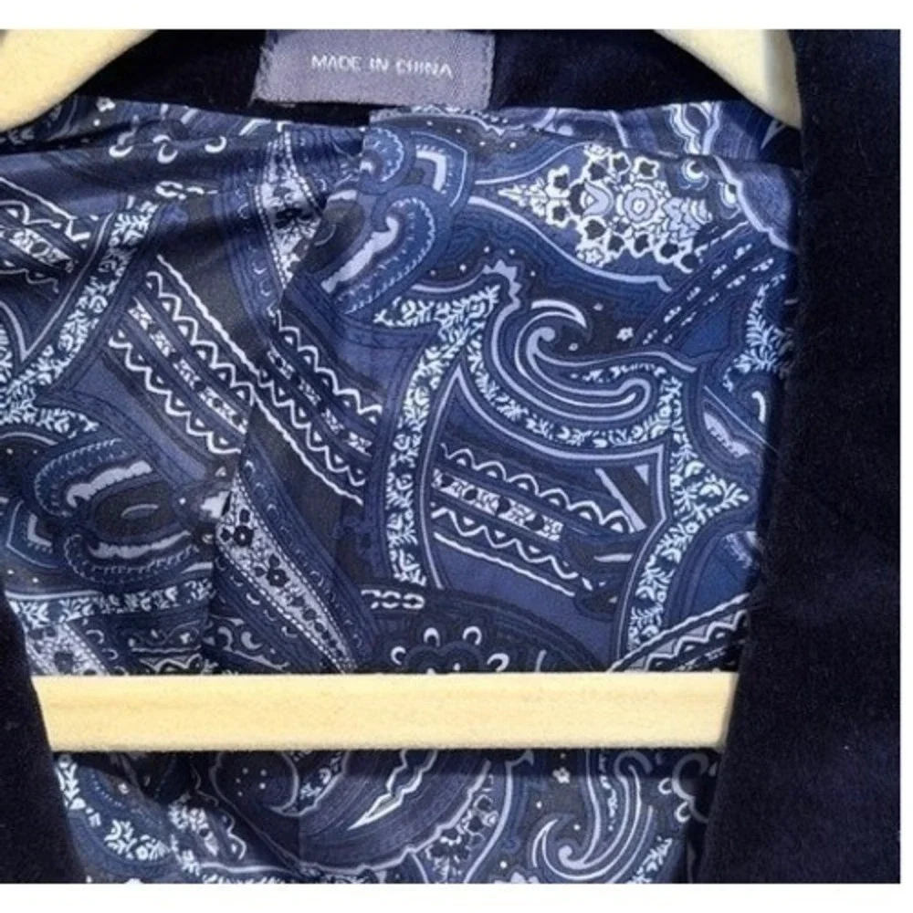Madison Modern Fit Navy Blue Velvet Blazer Sport Coat Jacket Men Size 42L - Picture 3 of 7
